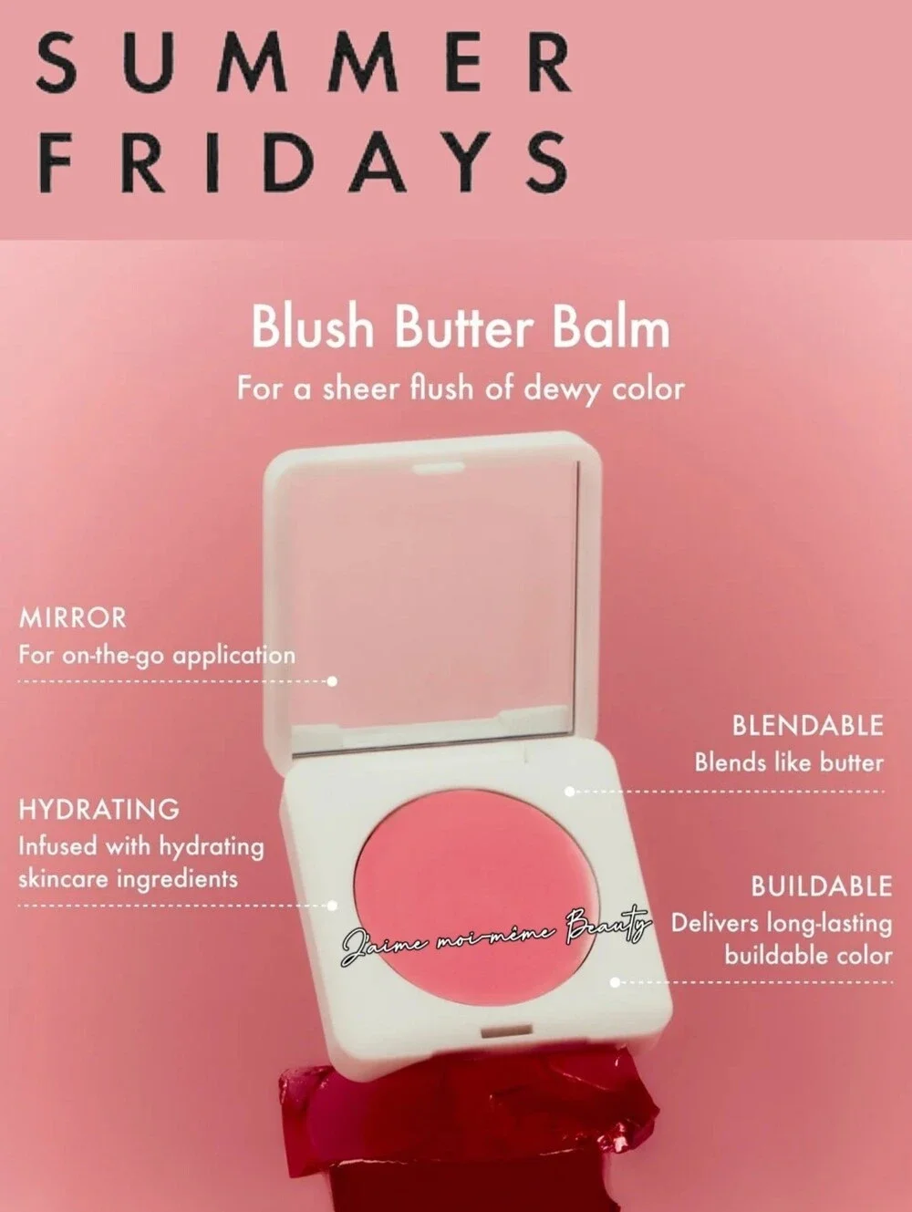 Summer Fridays Cream Blush - Soft Strawberry - Coral Pink - NEW